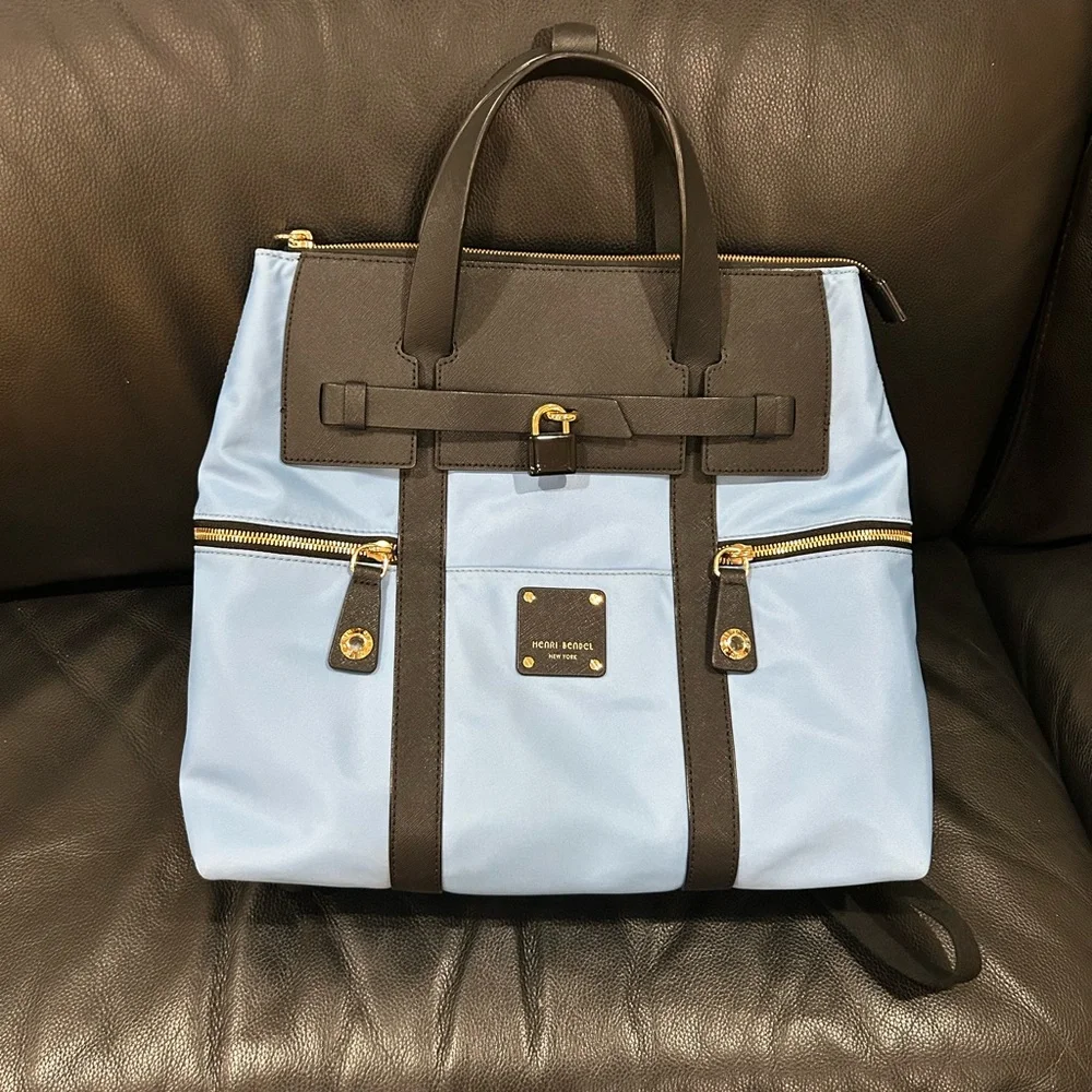 Henri Bendel Black and Blue Bag/ Backpack - Picture 2 of 16
